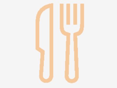 line drawing of knife and fork