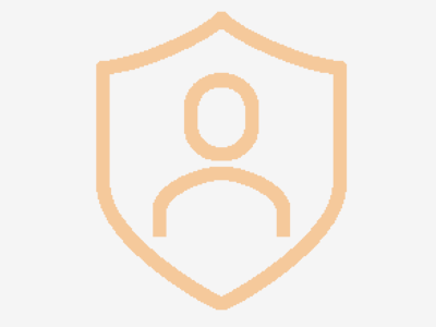 line drawing of simple head and shoulders in a shield shape